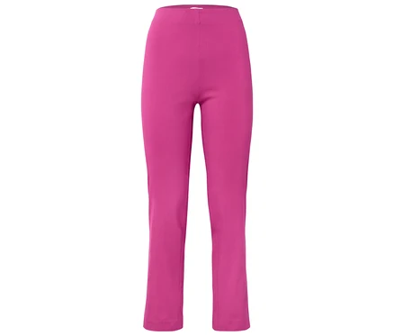 Pantalon rose à coupe droite.