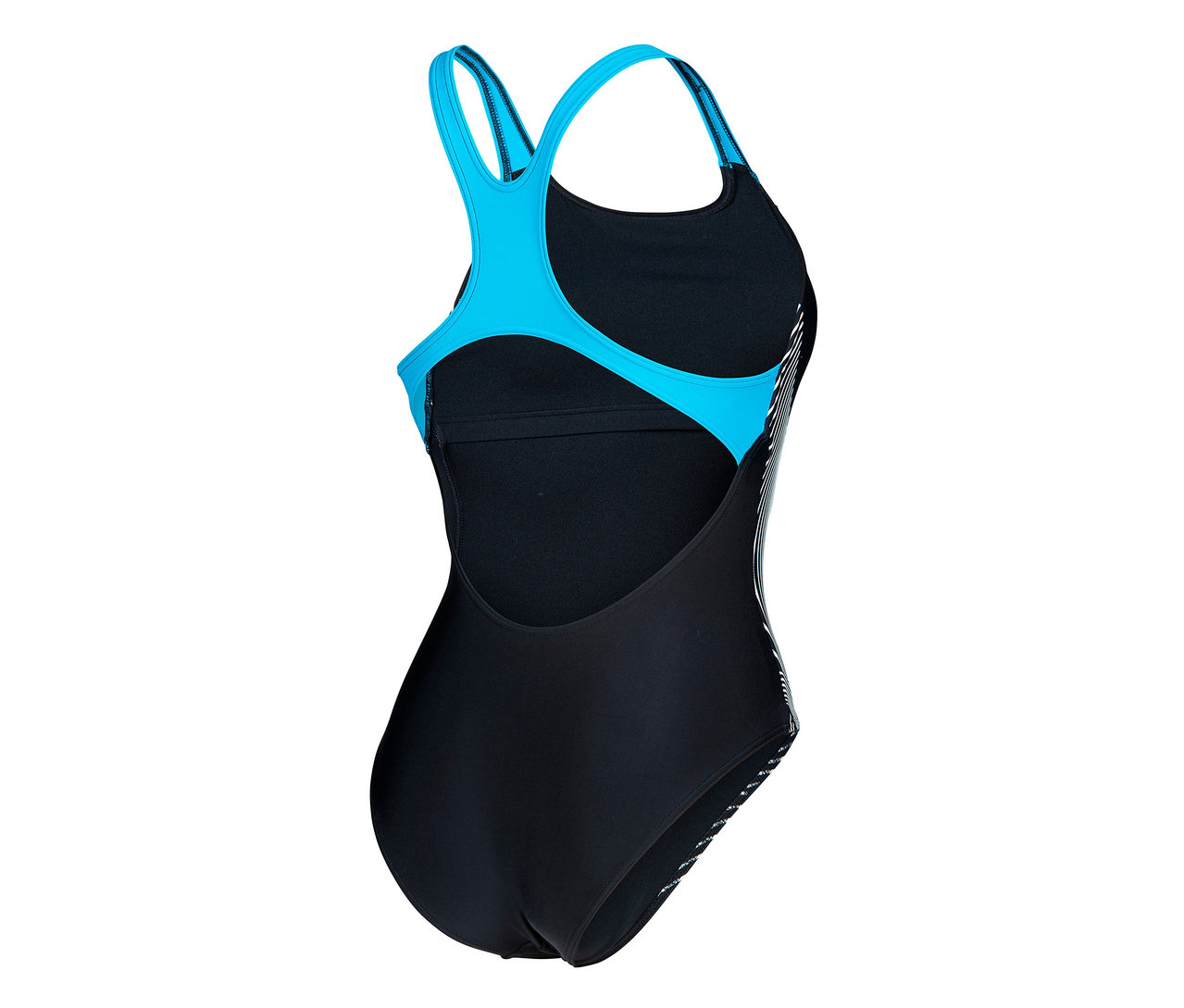 Maillot de bain pour femme Swim Pro Back Bustier Lily arena Feel, NOIR-TURQUOISE.