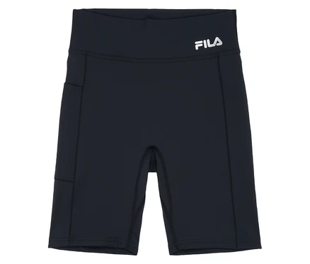 Cycliste pour femme FILA noir avec logo blanc à la taille et poche latérale.