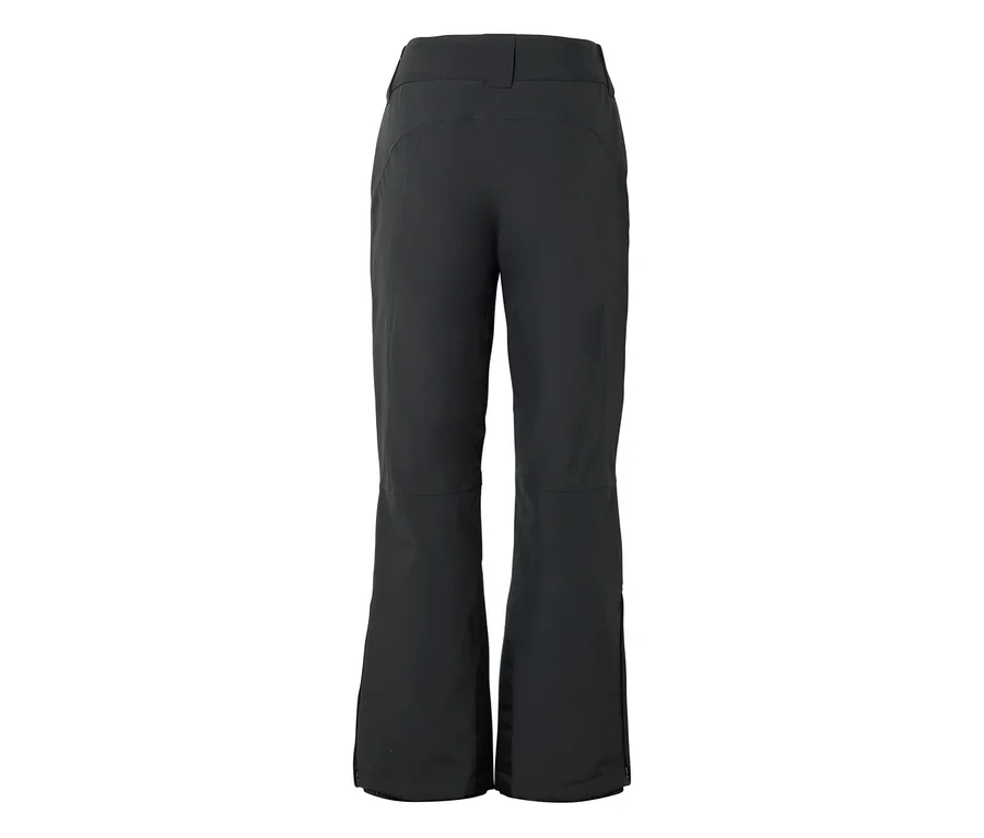 Pantalon gris foncé, vue de dos, avec une taille haute et des bas de jambes légèrement évasés, sur fond blanc.