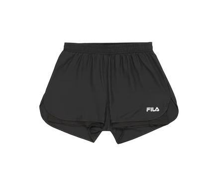 Shorts de sport noirs pour femmes FILA, vue de face.