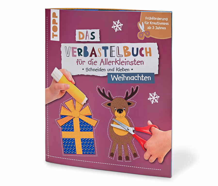 Gros plan sur le livre »Das Verbastelbuch für die Allerkleinsten – Weihnachten«.