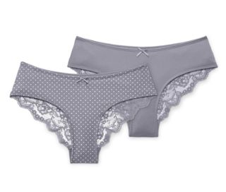 Gris et gris à pois crème