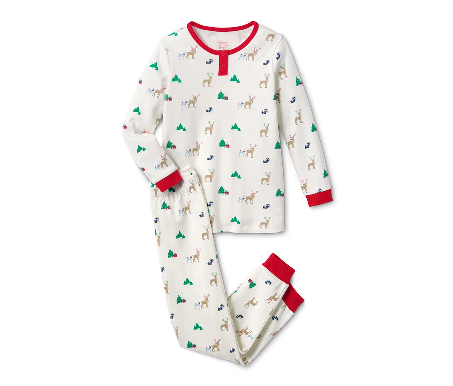 Pyjama en interlock de coton bio avec motif de Noël.
