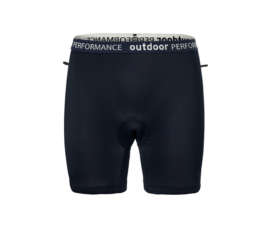 Boxer de vélo noir avec ceinture blanche.