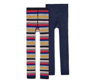 1x rayures multicolores avec du fil métallisé, 1x bleu foncé