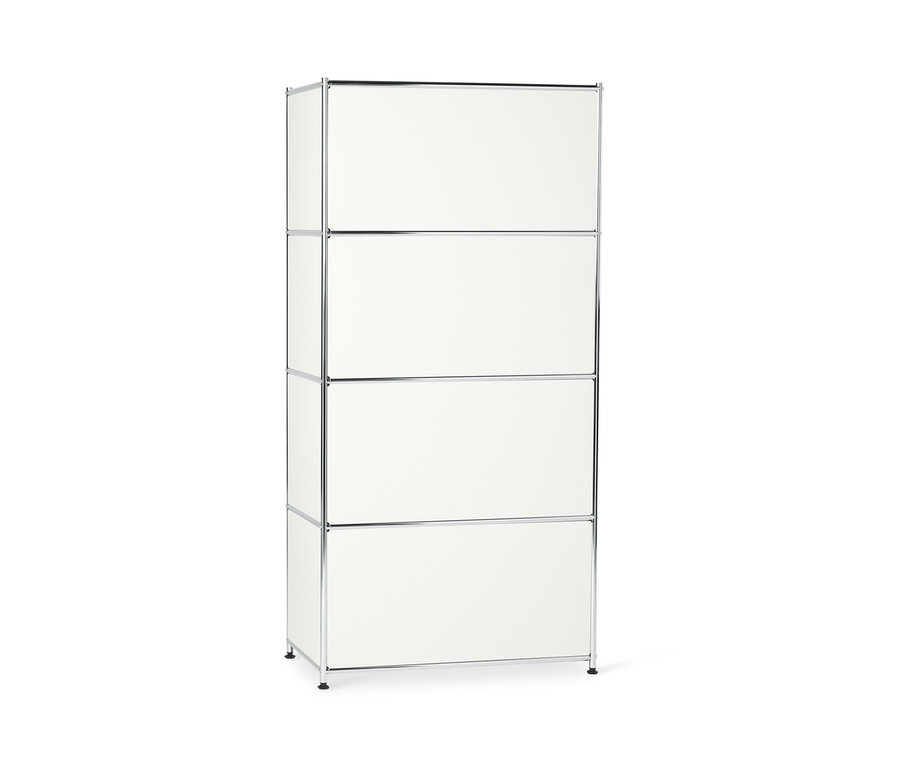 Meuble haut en métal « CN3 » blanc à 4 abattants.