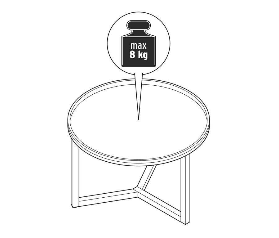 Illustration d'une table basse ronde.