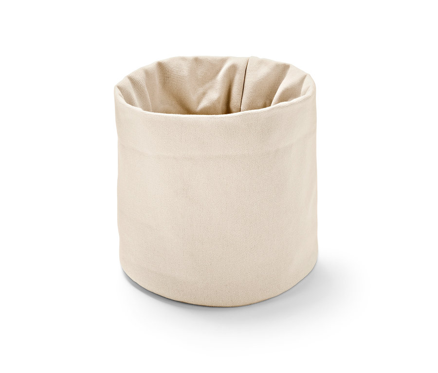 Une corbeille à pain beige.