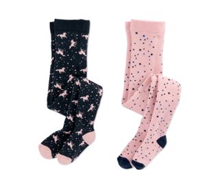 1x bleu foncé avec motif d’étoiles et de chevaux roses, 1x rose à motif étoilé bleu
