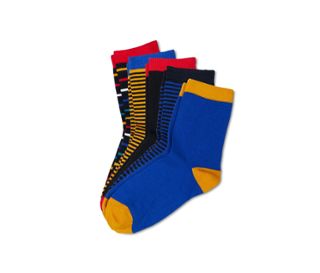 4x bleu foncé avec des détails colorés, 1x bleu avec des détails colorés