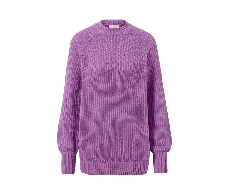 Pull en maille lilas.