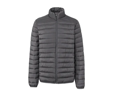 Veste matelassée à ranger grise avec fermeture éclair.