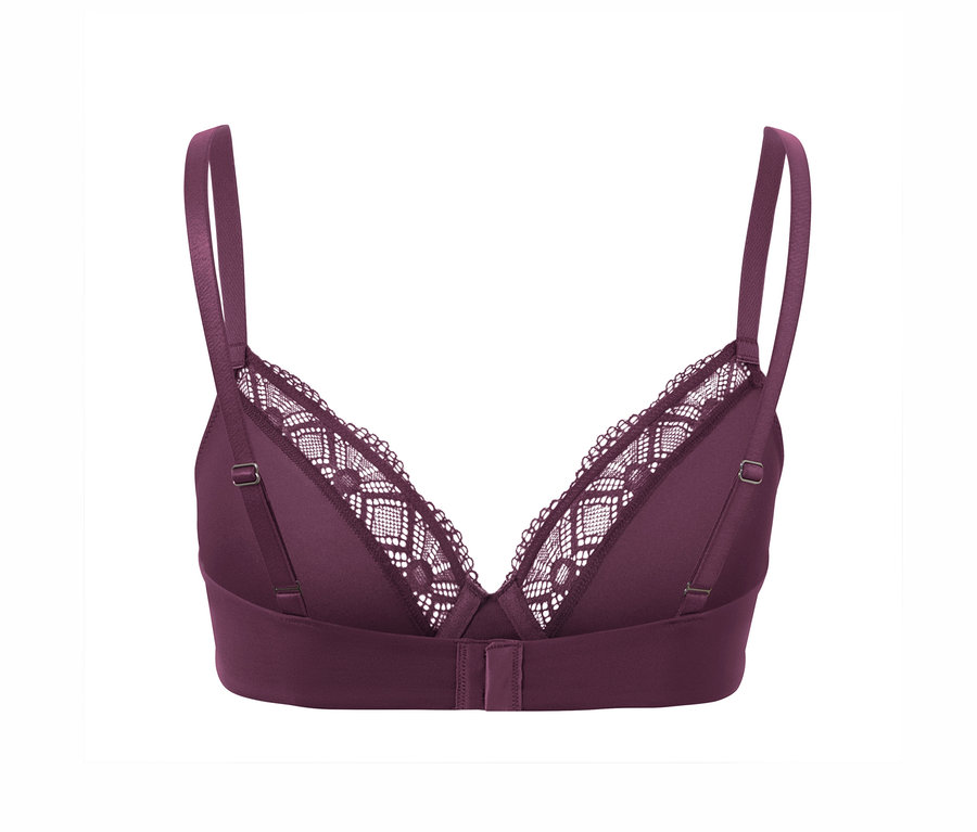 Soutien-gorge à armatures aubergine.