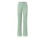 Un jean bootcut vert menthe – Coupe « Lou » est présenté.