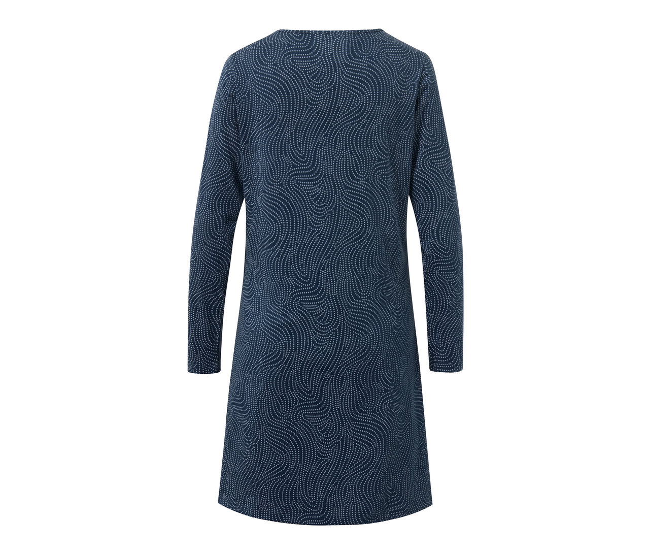 Chemise de nuit bleue à motifs.