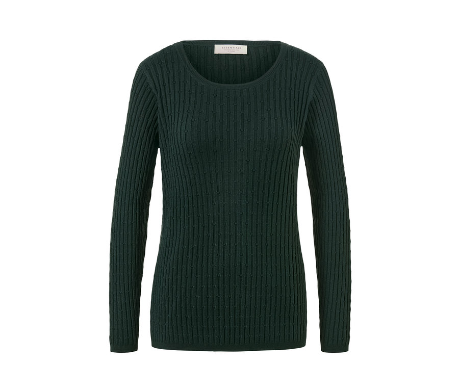 Pull en maille torsadée vert.