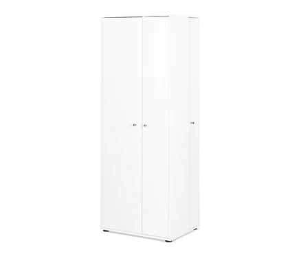 Armoire universelle blanche avec espace de rangement latéral.