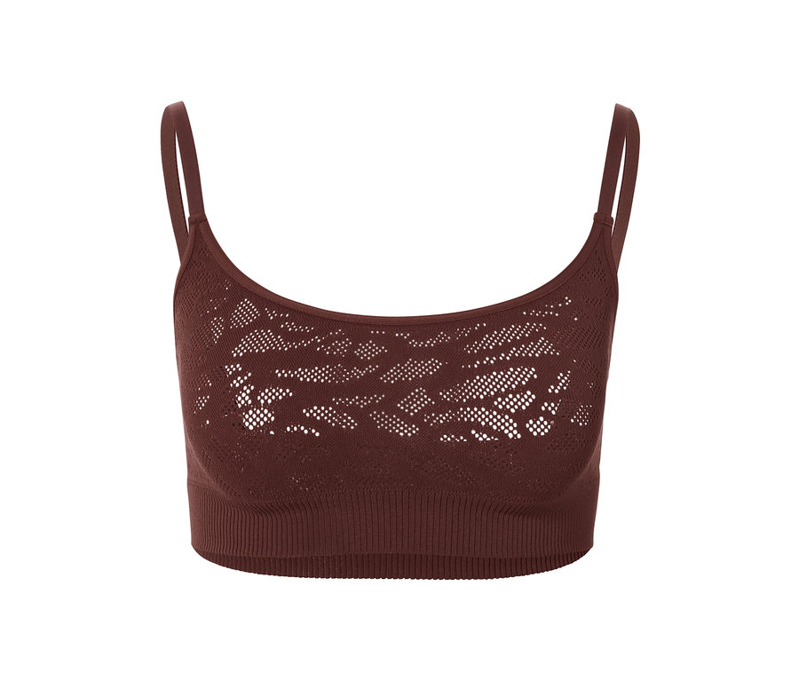 Brassière Seamless aspect dentelle marron.
