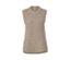 Pull sans manches en maille beige chiné.