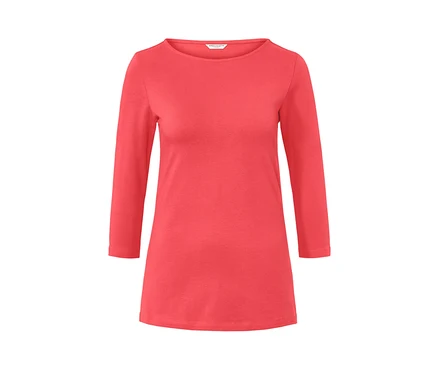 T-shirt corail à manches 3/4.