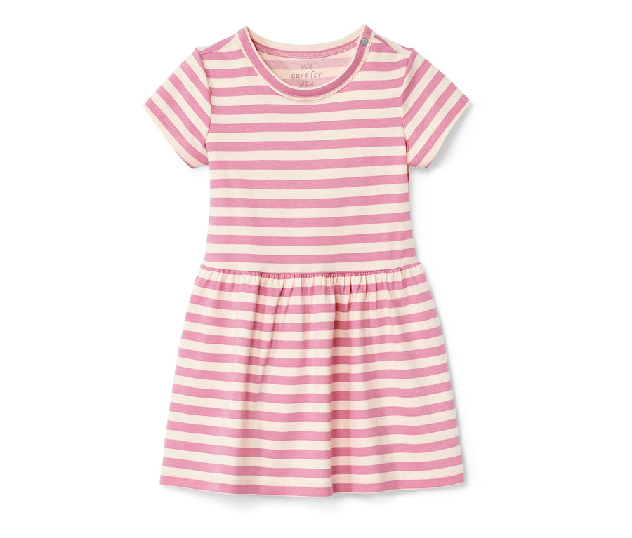 Robe en jersey rayée pour bébé avec manches courtes.