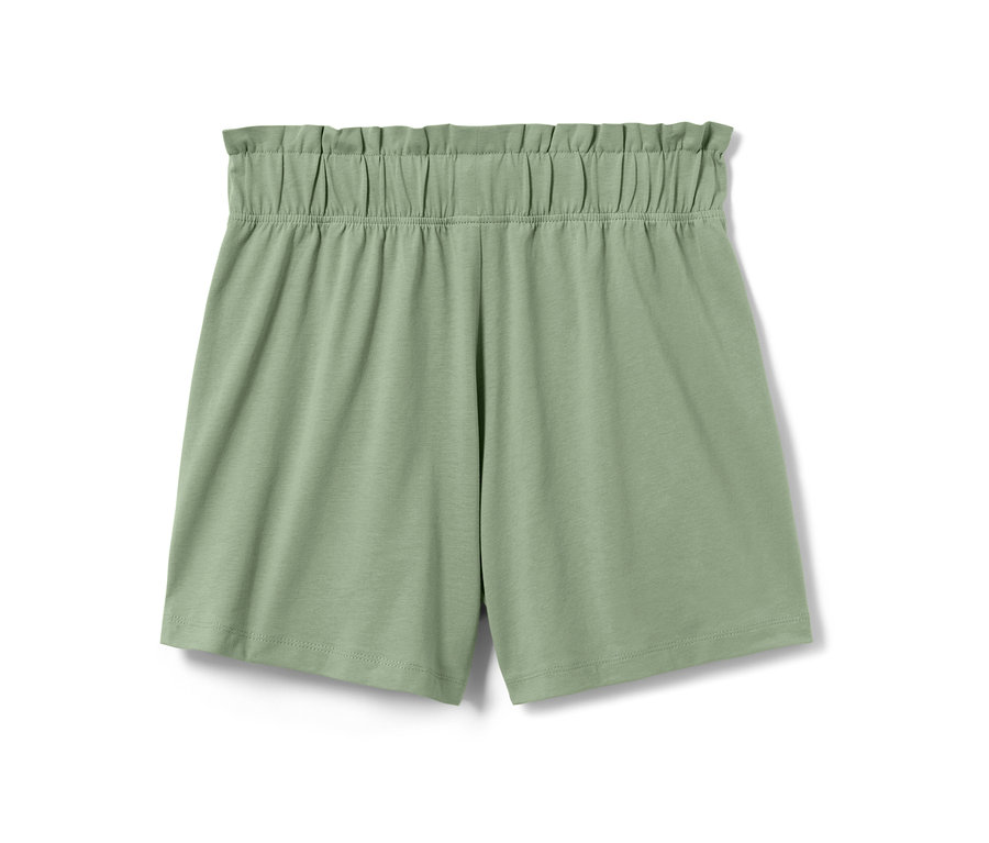 Shorts en jersey pour enfant vert clair avec taille à volants.