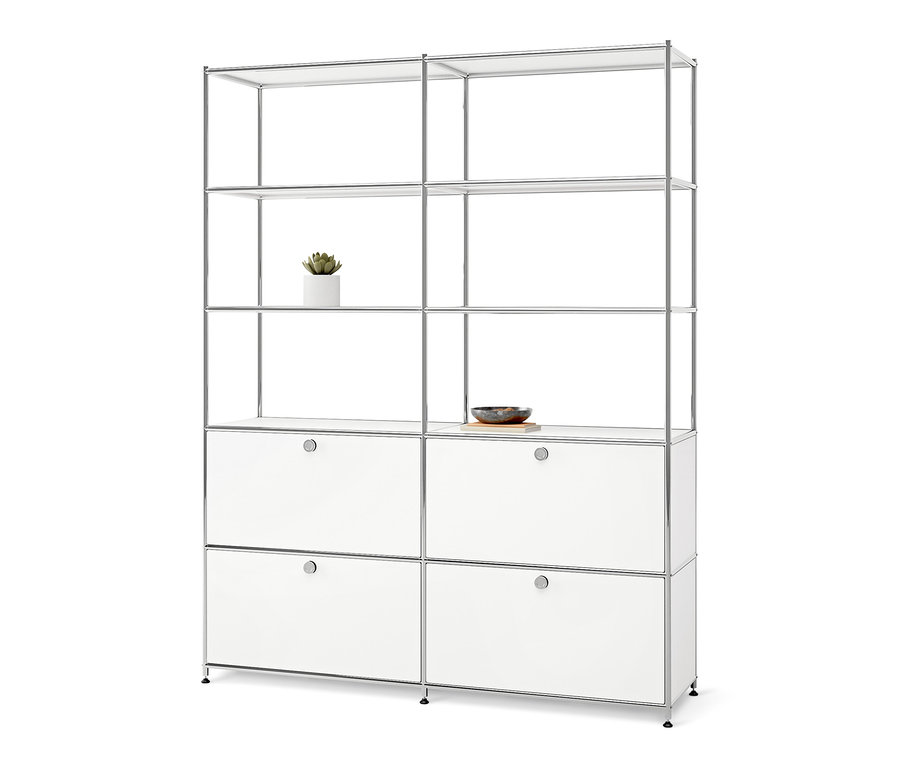 Étagère haute en métal blanc « CN3 » à 4 abattants.