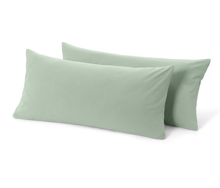 2 taies d’oreiller en jersey, vert sauge