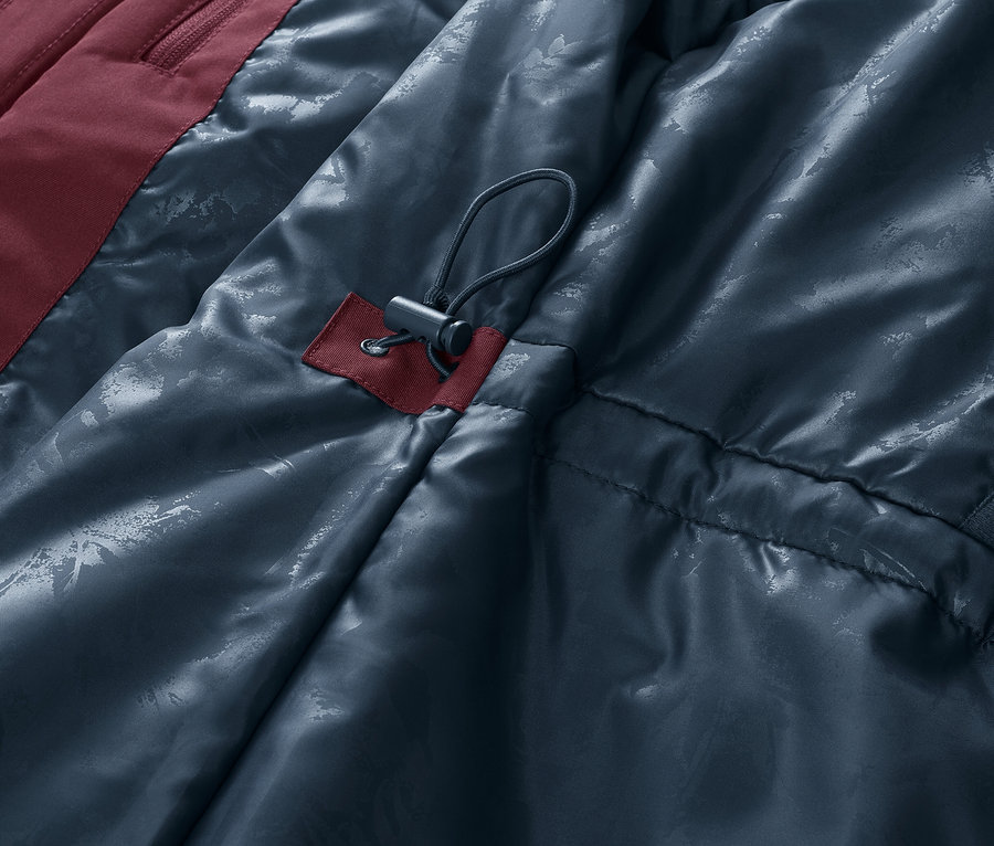 Détail d'une veste de ski et de snowboard.