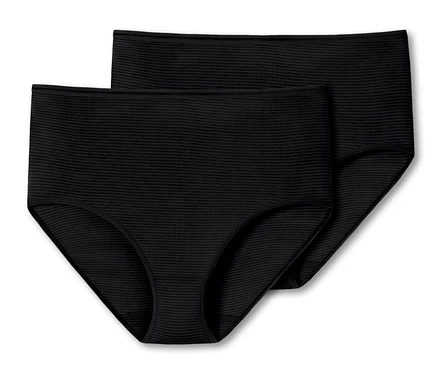 Deux midi slips SCHIESSER noirs avec modal à rayures.