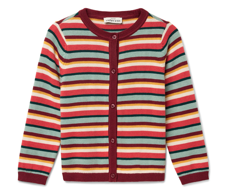 Cardigan rayé pour enfants avec boutons.