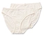 Deux culottes classiques couleur crème pour femmes avec dentelle et noeud.