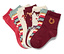 Un ensemble de six paires de chaussettes de différentes couleurs et motifs.