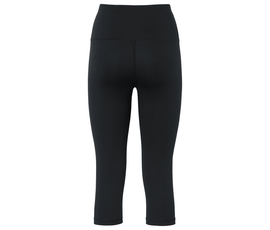 Leggings capri noirs pour femmes, vue de derrière.