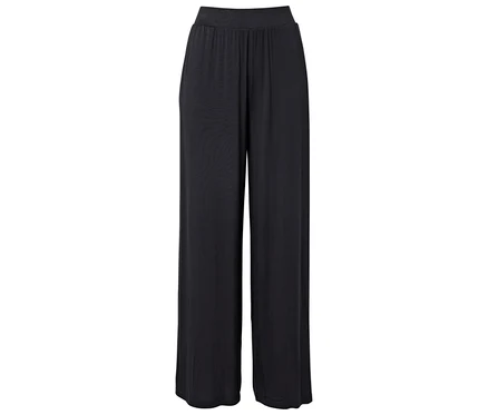 Pantalon noir ample avec taille élastique.