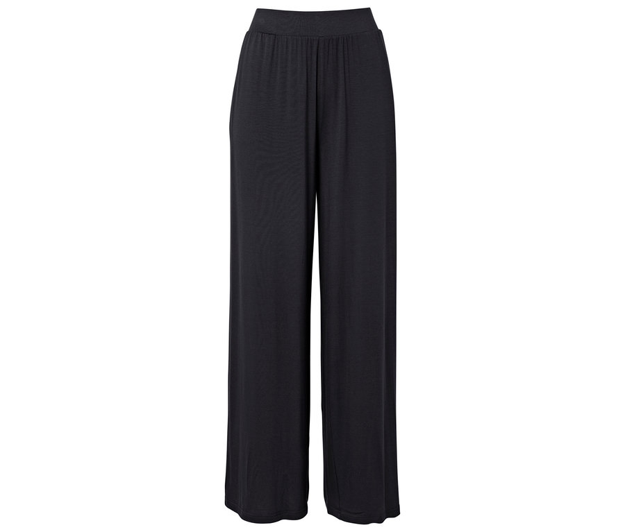 Pantalon noir ample avec taille élastique.
