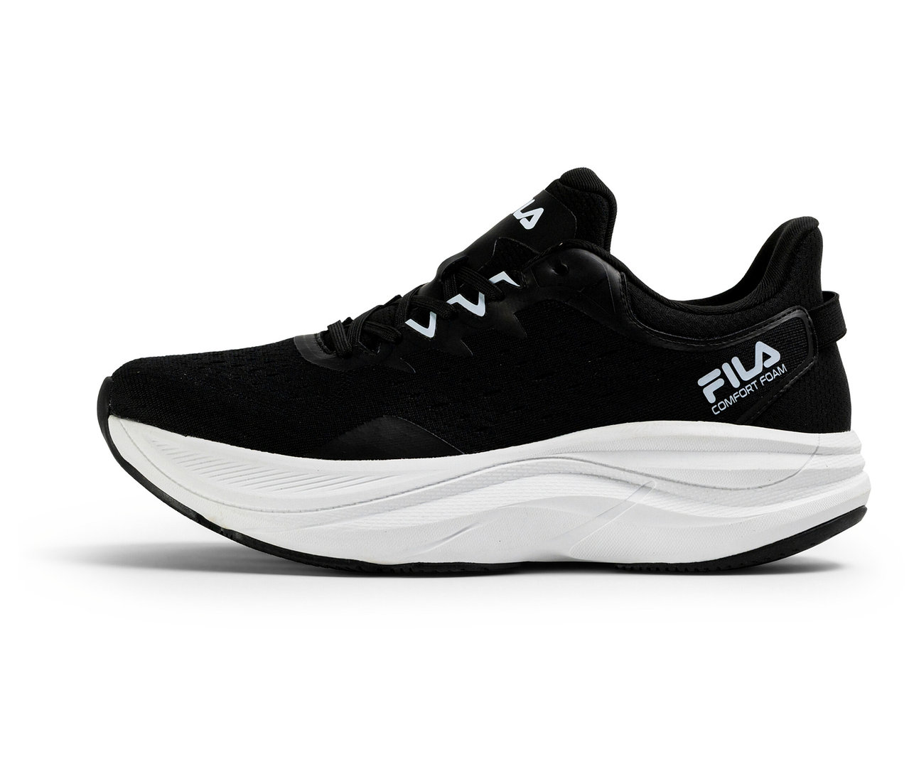 Sneakers pour homme FILA Retron, black-white. Sneaker noir avec semelle blanche et logo FILA sur le côté.