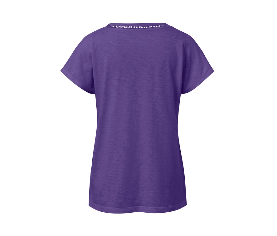 T-shirt violet en mélange avec modal et manches courtes.