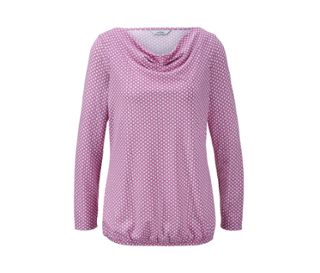 Rose avec imprimé à pois blancs et gris sur l’ensemble