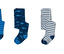 1x bleu foncé-bleu à rayures, 1x bleu foncé à imprimé intégral de requins, 1x gris chiné-bleu foncé à rayures