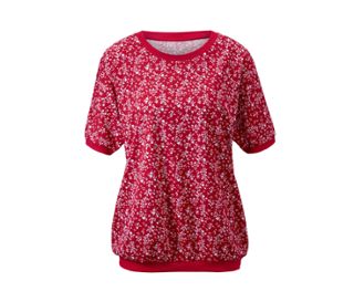 Rouge avec imprimé floral intégral blanc