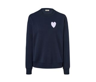 bleu foncé à cœur lilas