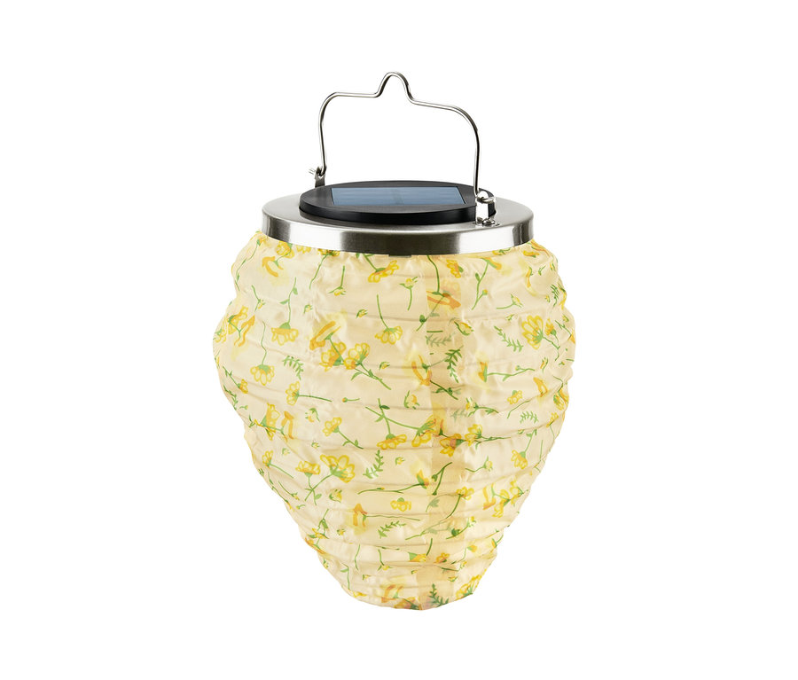 Petit lampion solaire à motif floral.