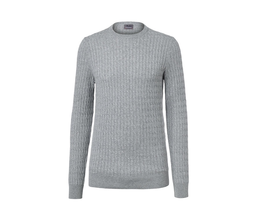 Pull en maille gris chiné.