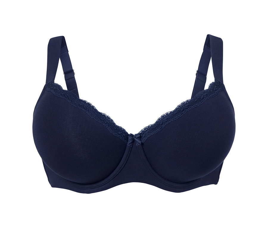 Soutien-gorge à armature bleu foncé.