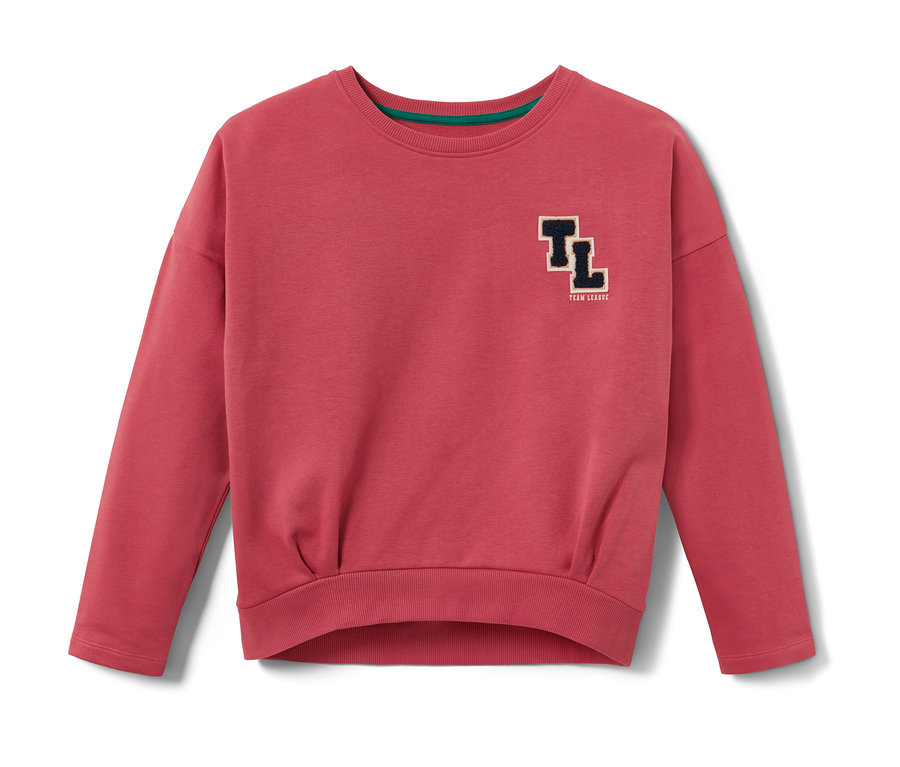 Sweat-shirt rouge avec patch TL.