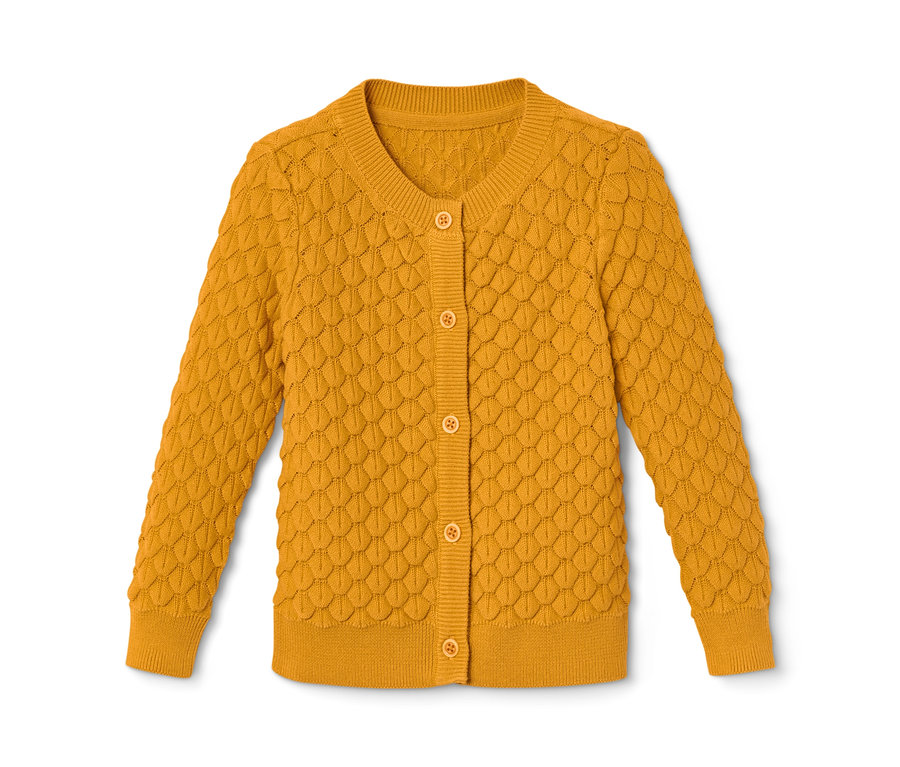 Gilet en maille jaune avec boutons.