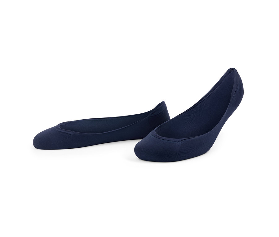 Deux paires de soquettes invisibles bleu marine pour ballerines.