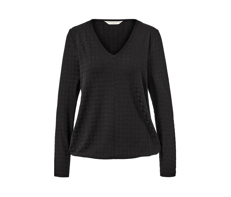 T-shirt noir structuré à manches longues.